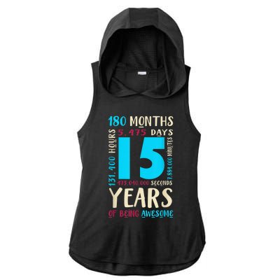 15th Birthday Shirt for  Gift for 15 Year Old Boy Girl Ladies PosiCharge Tri-Blend Wicking Draft Hoodie Tank