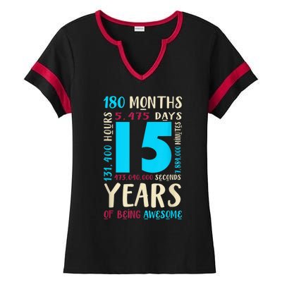 15th Birthday Shirt for  Gift for 15 Year Old Boy Girl Ladies Halftime Notch Neck Tee