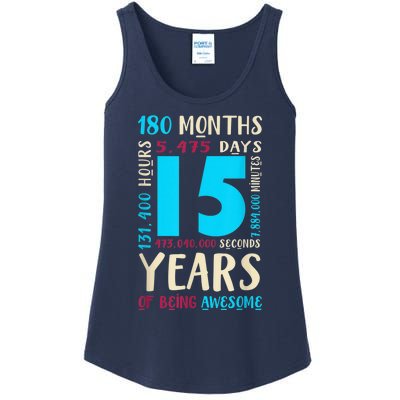 15th Birthday Shirt for  Gift for 15 Year Old Boy Girl Ladies Essential Tank