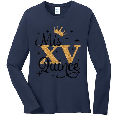 15th Birthday Shirt Mis Quince Quinceanera Ladies Long Sleeve Shirt