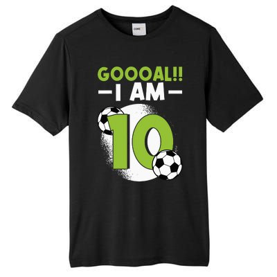 10th Birthday Soccer Themed Birthday 10 Years Old Tall Fusion ChromaSoft Performance T-Shirt