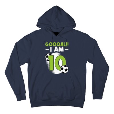 10th Birthday Soccer Themed Birthday 10 Years Old Hoodie