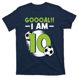 10th Birthday Soccer Themed Birthday 10 Years Old T-Shirt