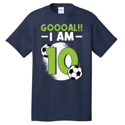 10th Birthday Soccer Themed Birthday 10 Years Old Tall T-Shirt