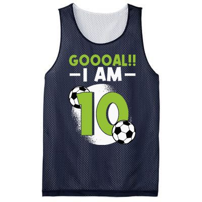 10th Birthday Soccer Themed Birthday 10 Years Old Mesh Reversible Basketball Jersey Tank