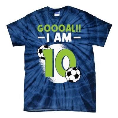 10th Birthday Soccer Themed Birthday 10 Years Old Tie-Dye T-Shirt