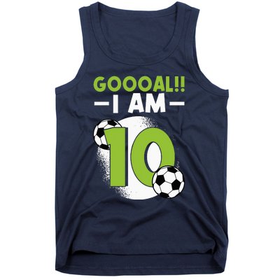 10th Birthday Soccer Themed Birthday 10 Years Old Tank Top