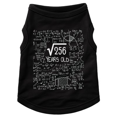 16th Birthday Square Root Of 256 16 Years Old Doggie Tank