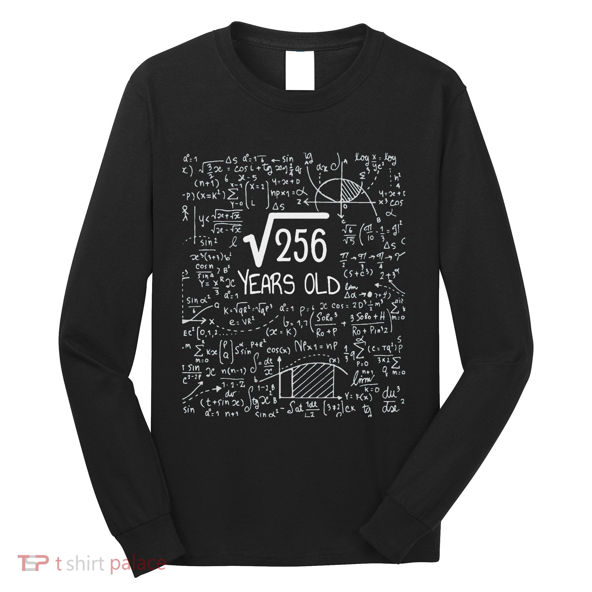 16th Birthday Square Root Of 256 16 Years Old Long Sleeve Shirt