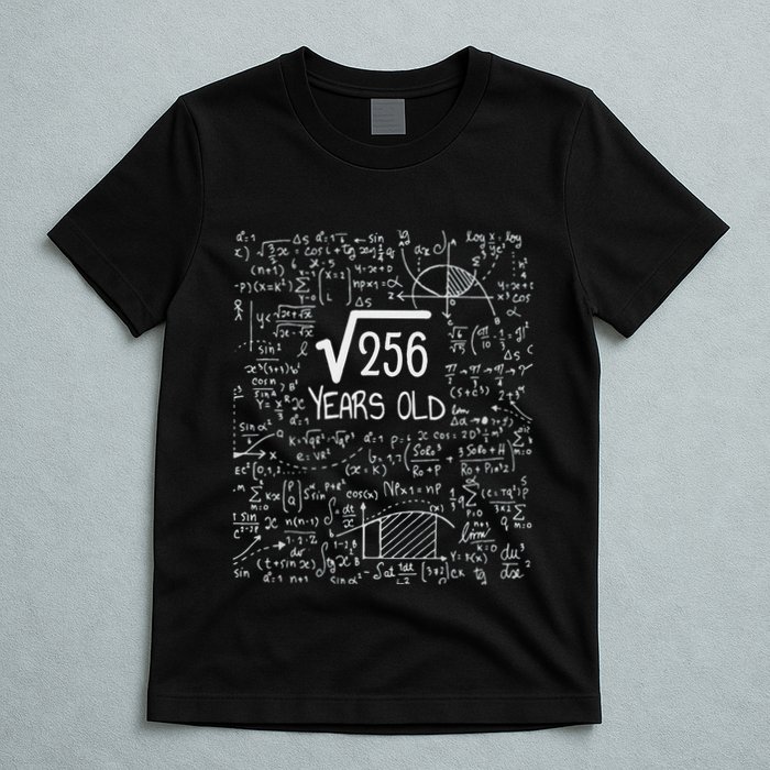 16th Birthday Square Root Of 256 16 Years Old T-Shirt