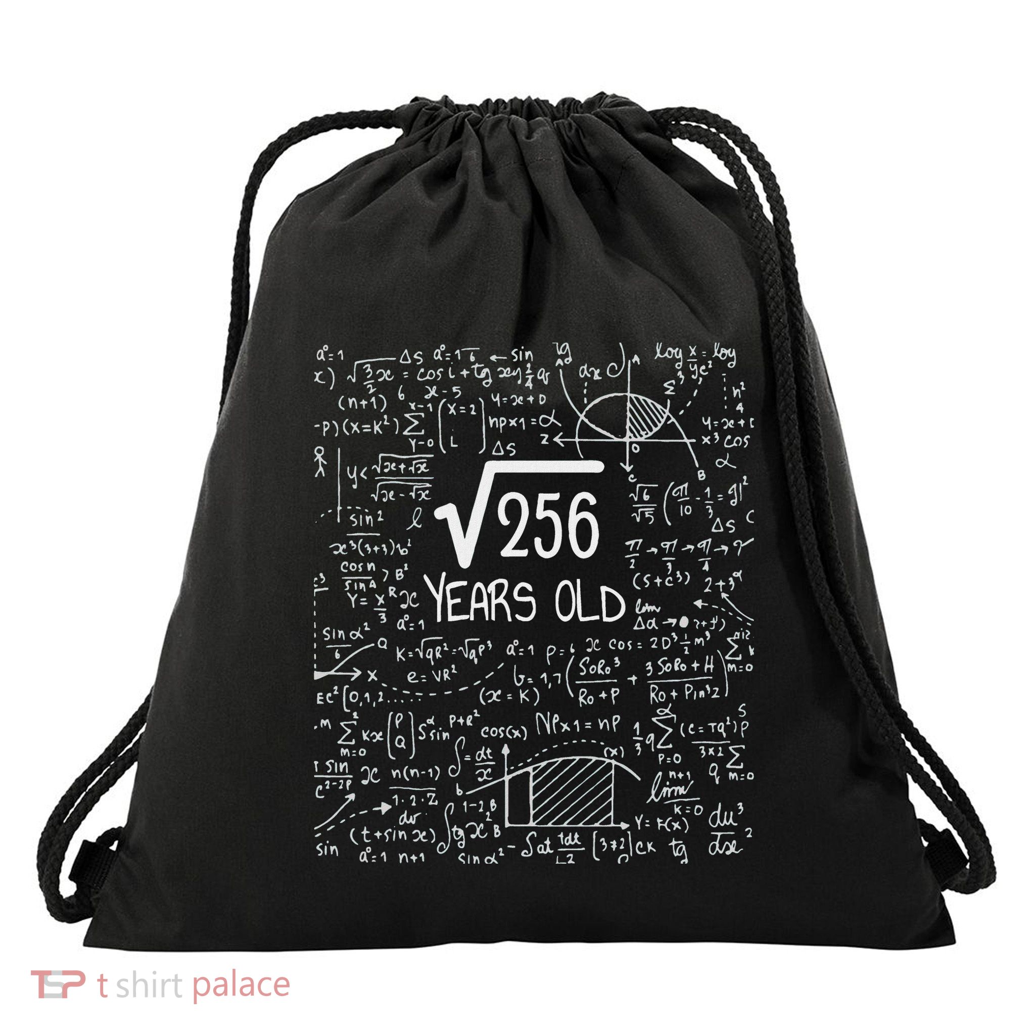 16th Birthday Square Root Of 256 16 Years Old Drawstring Bag