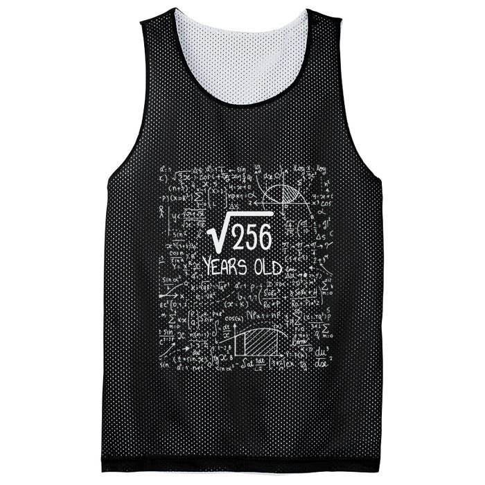16th Birthday Square Root Of 256 16 Years Old Mesh Reversible Basketball Jersey Tank
