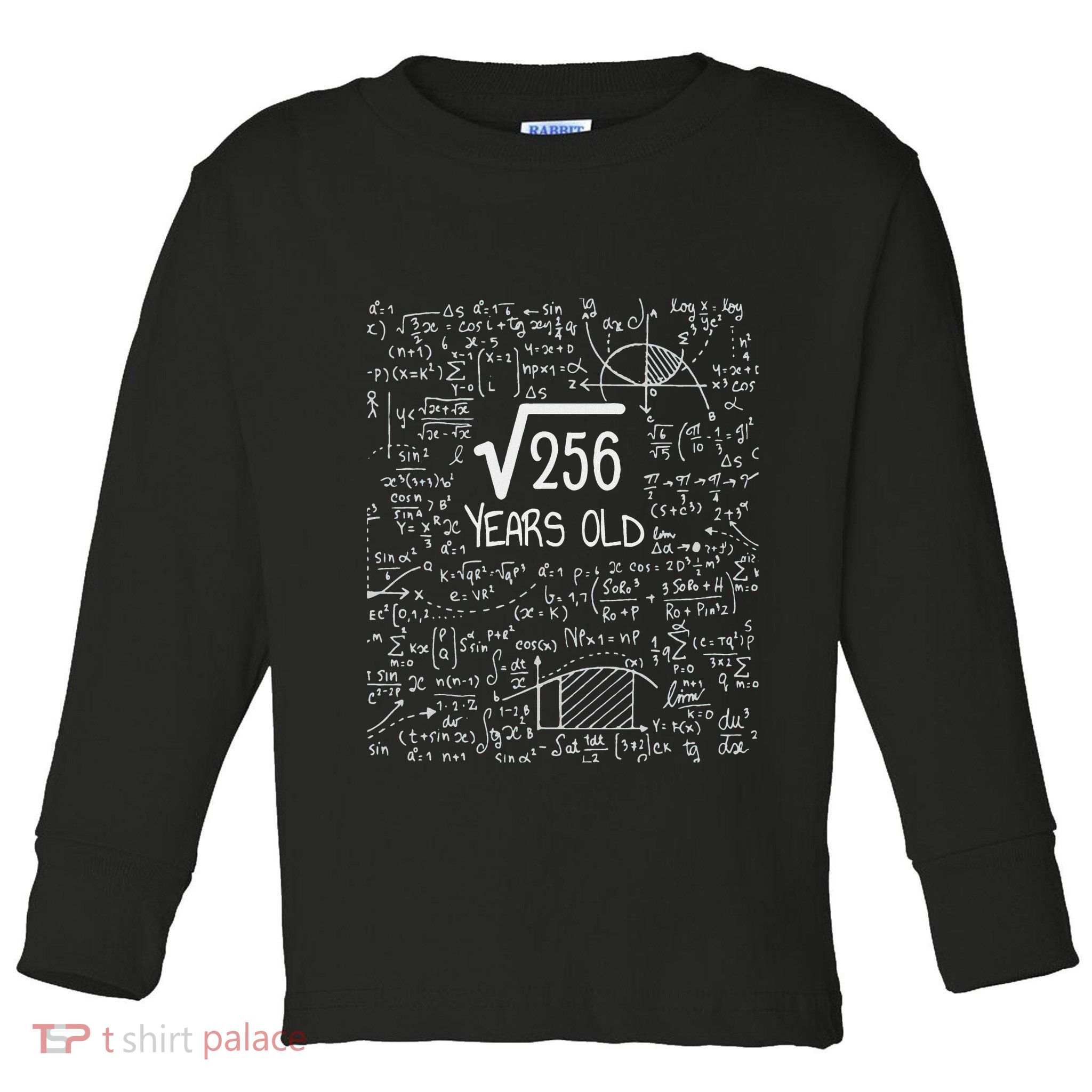 16th Birthday Square Root Of 256 16 Years Old Toddler Long Sleeve Shirt
