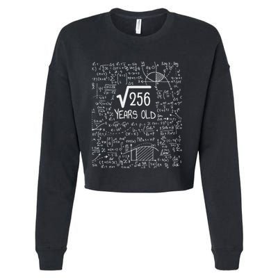 16th Birthday Square Root Of 256 16 Years Old Cropped Pullover Crew