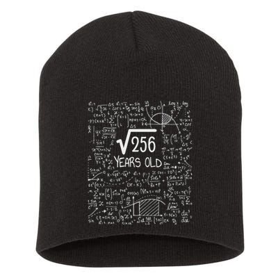 16th Birthday Square Root Of 256 16 Years Old Short Acrylic Beanie
