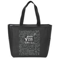 16th Birthday Square Root Of 256 16 Years Old Zip Tote Bag