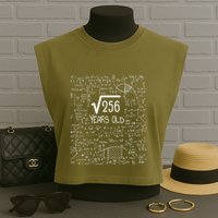 16th Birthday Square Root Of 256 16 Years Old Garment-Dyed Women's Muscle Tee