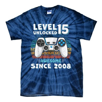 15yr BDay Son Boy Funny Gamer 15th 15 Year Old Birthday Tie-Dye T-Shirt