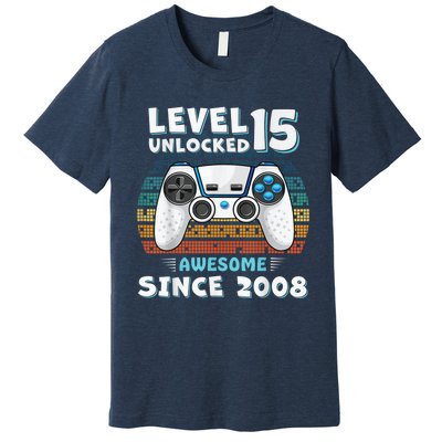 15yr BDay Son Boy Funny Gamer 15th 15 Year Old Birthday Premium T-Shirt