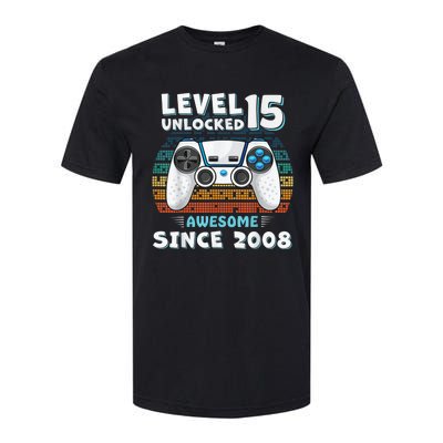 15yr BDay Son Boy Funny Gamer 15th 15 Year Old Birthday Softstyle® CVC T-Shirt