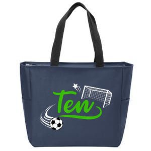 10th Birthday Soccer Ten Year Old Soccer Player Zip Tote Bag