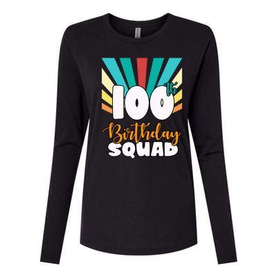 100th Birthday Squad 100 Years Old Womens Cotton Relaxed Long Sleeve T-Shirt