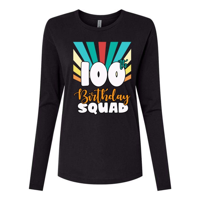 100th Birthday Squad 100 Years Old Womens Cotton Relaxed Long Sleeve T-Shirt