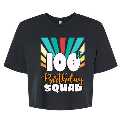 100th Birthday Squad 100 Years Old Bella+Canvas Jersey Crop Tee