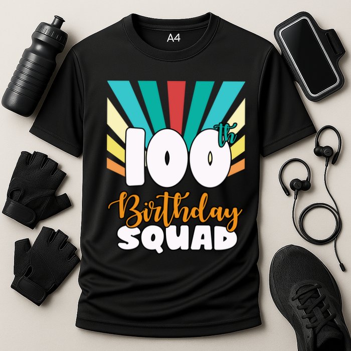 100th Birthday Squad 100 Years Old Cooling Performance Crew T-Shirt