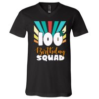 100th Birthday Squad 100 Years Old V-Neck T-Shirt