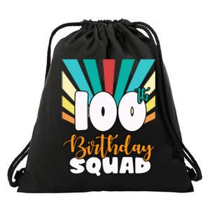 100th Birthday Squad 100 Years Old Drawstring Bag