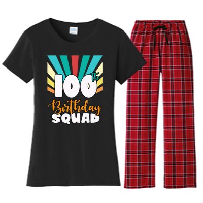 100th Birthday Squad 100 Years Old Women's Flannel Pajama Set