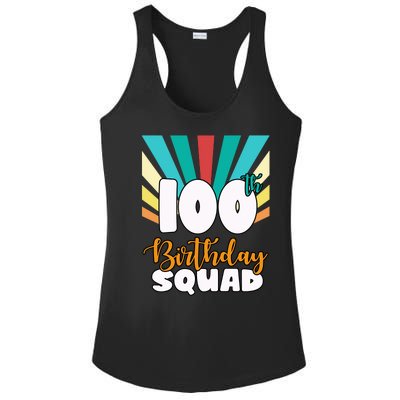 100th Birthday Squad 100 Years Old Ladies PosiCharge Competitor Racerback Tank