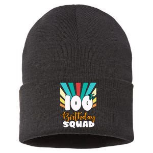 100th Birthday Squad 100 Years Old Sustainable Knit Beanie