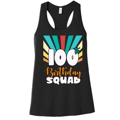 100th Birthday Squad 100 Years Old Women's Racerback Tank