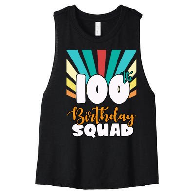 100th Birthday Squad 100 Years Old Women's Racerback Cropped Tank