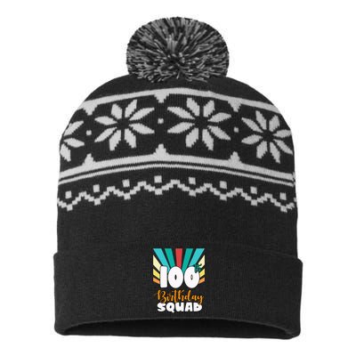 100th Birthday Squad 100 Years Old USA-Made Snowflake Beanie