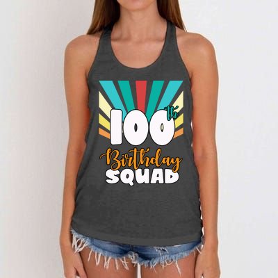 100th Birthday Squad 100 Years Old Women's Knotted Racerback Tank