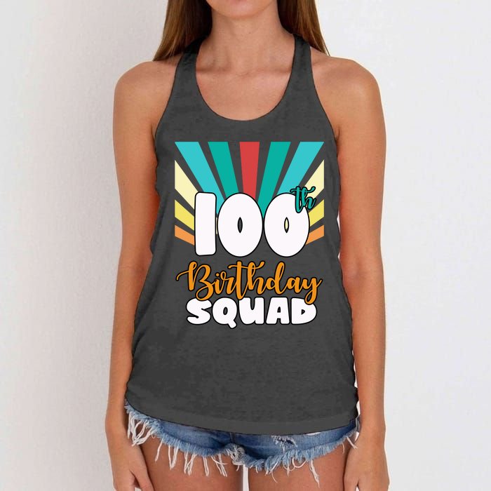 100th Birthday Squad 100 Years Old Women's Knotted Racerback Tank