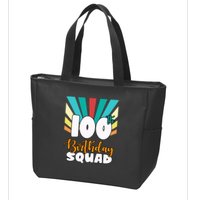100th Birthday Squad 100 Years Old Zip Tote Bag