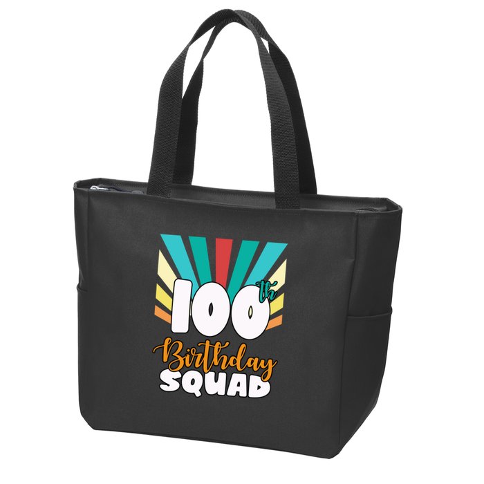 100th Birthday Squad 100 Years Old Zip Tote Bag