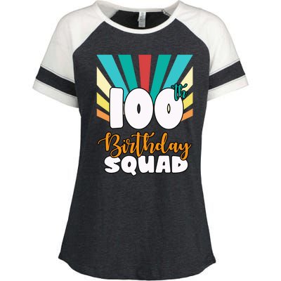 100th Birthday Squad 100 Years Old Enza Ladies Jersey Colorblock Tee