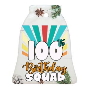 100th Birthday Squad 100 Years Old Ceramic Bell Ornament