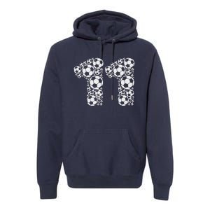 11th Birthday Soccer Graphic 11 Years Premium Hoodie