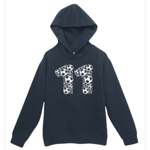 11th Birthday Soccer Graphic 11 Years Urban Pullover Hoodie