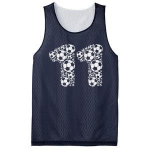 11th Birthday Soccer Graphic 11 Years Mesh Reversible Basketball Jersey Tank