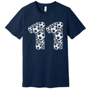 11th Birthday Soccer Graphic 11 Years Premium T-Shirt