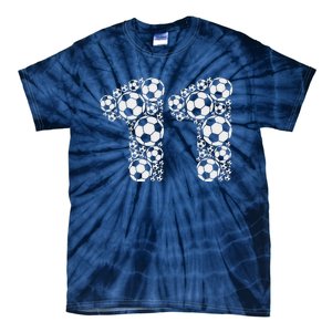 11th Birthday Soccer Graphic 11 Years Tie-Dye T-Shirt