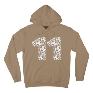 11th Birthday Soccer Graphic 11 Years Hoodie