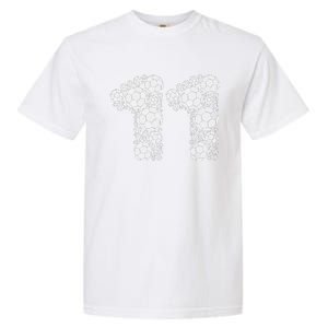 11th Birthday Soccer Graphic 11 Years Garment-Dyed Heavyweight T-Shirt